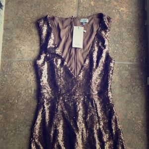 Bronze Sequin Tobi Cocktail Dress